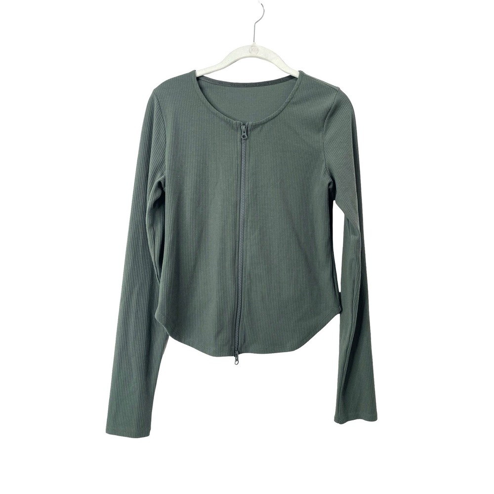 Alo Yoga Ribbed Stardust Long Sleeve top Size L green